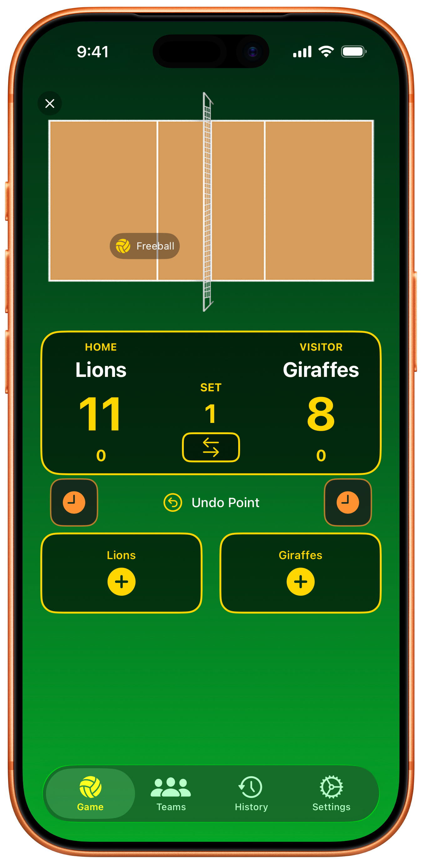 VolleyPilot app screenshot